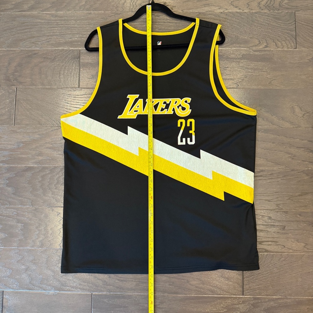 LeBron James #23 Lakers Jersey – Lightning Bolt Black/Yellow, Men’s Large - Picture 6 of 10